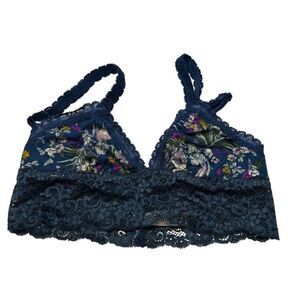 Soma Navy Blue Floral Lace bra bralette  Bra small